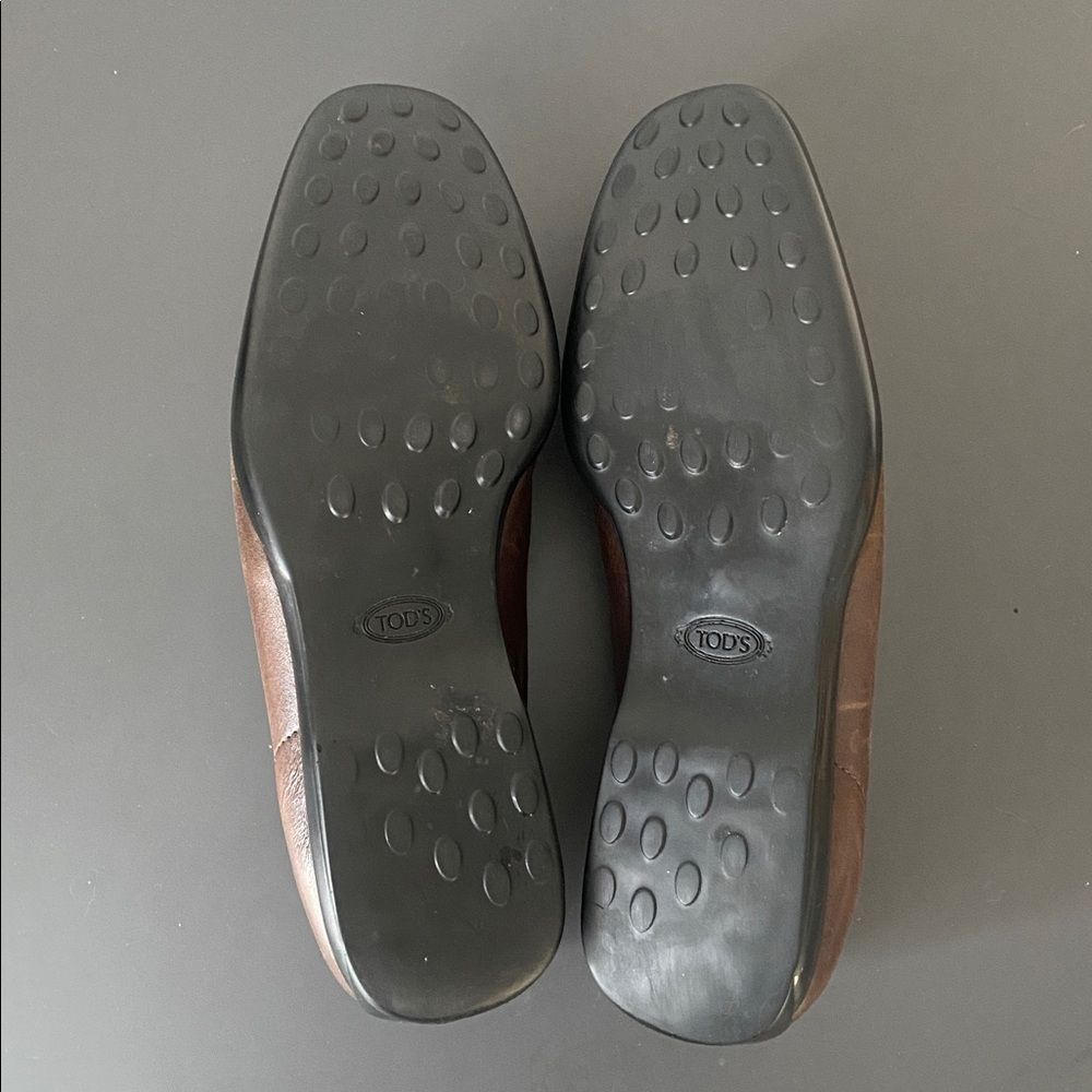 Tod's Brown Leather Driver’s Loafers 9.5 Designer Luxury Country Club Old Money - Picture 8 of 12